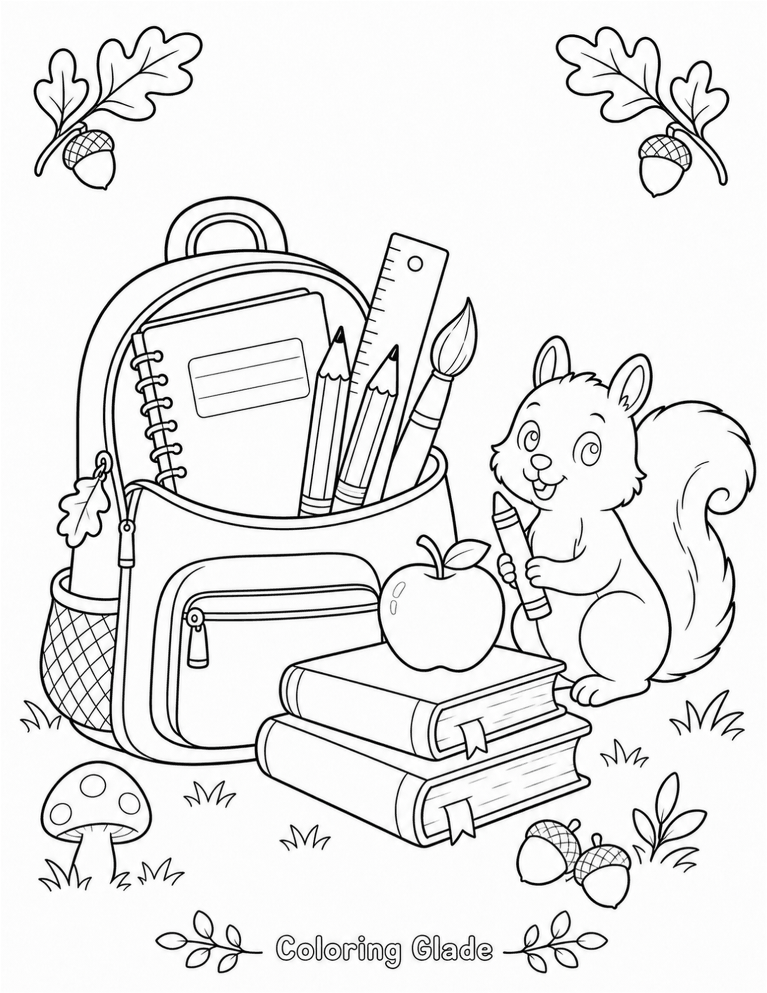 Back to School Coloring Page printable for kids