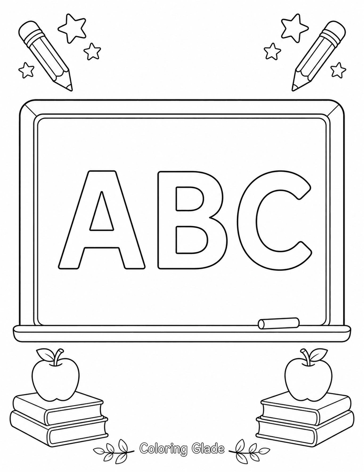 Chalkboard Coloring Page printable for kids