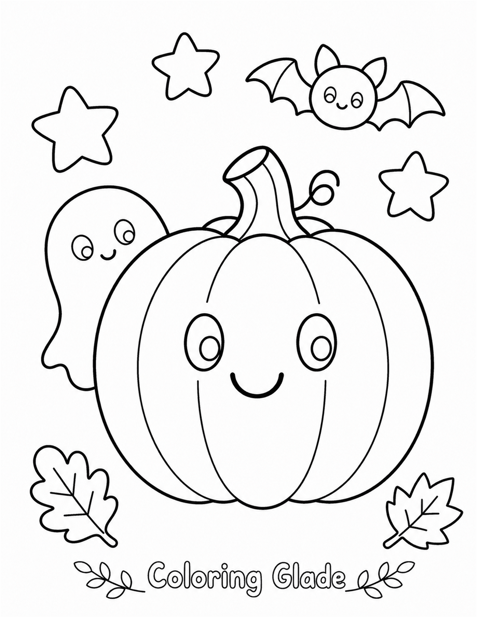 Preschool Halloween Coloring Page printable for kids