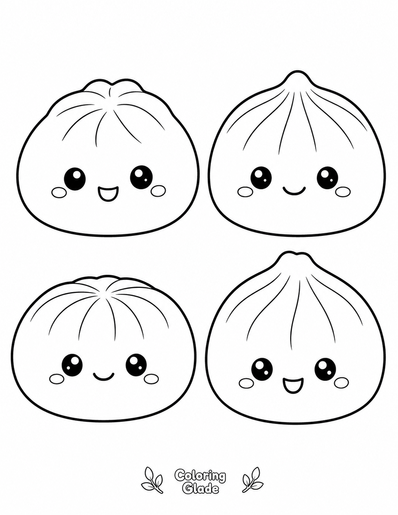 Squishy Dumpling Collection coloring page
