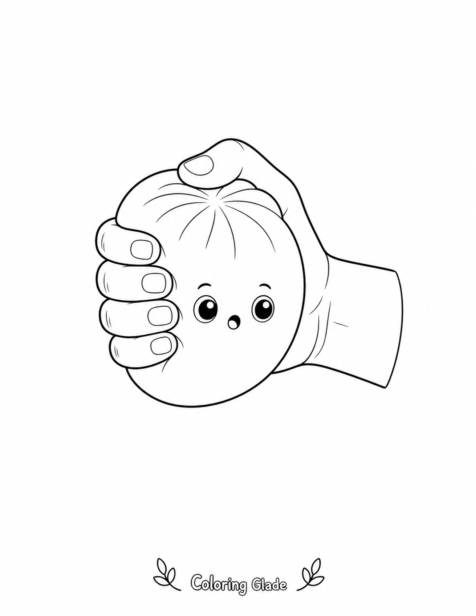 Squishy Dumpling Hand Squeeze coloring page