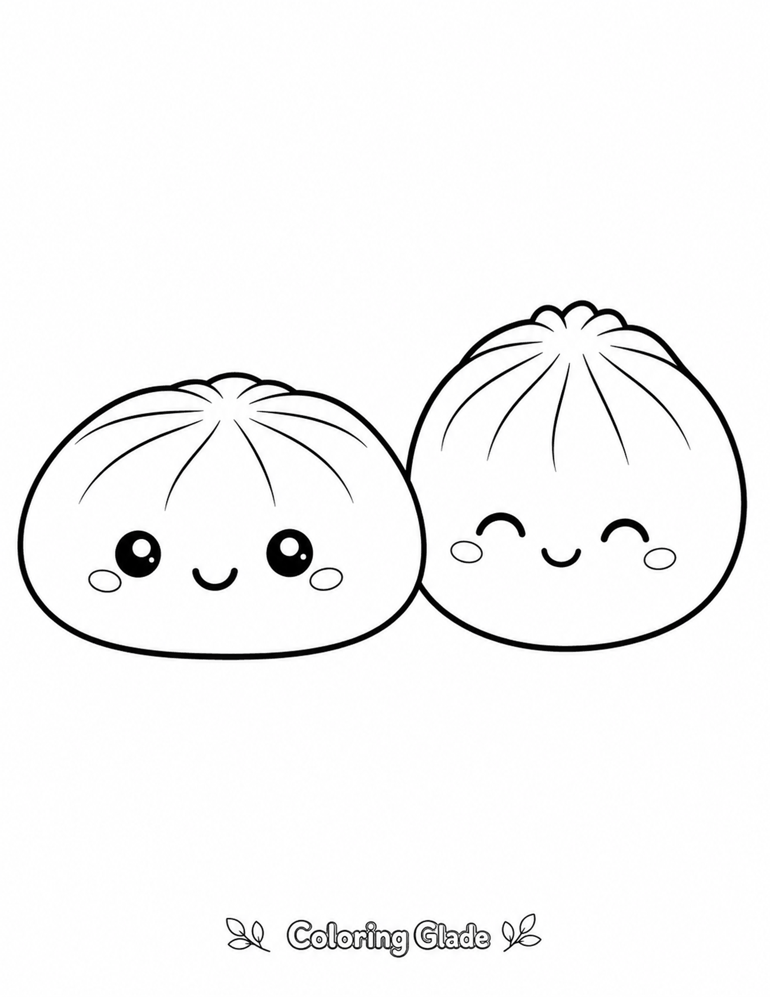 Squishy Dumpling Pair coloring page