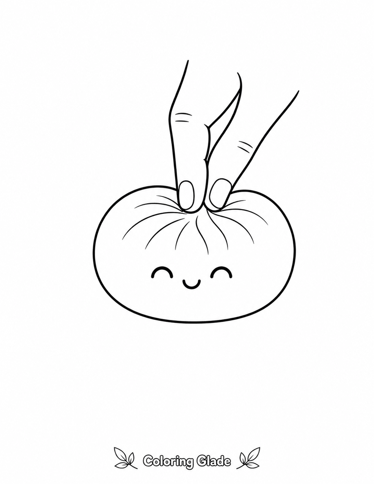 Squishy Dumpling Top Press coloring page