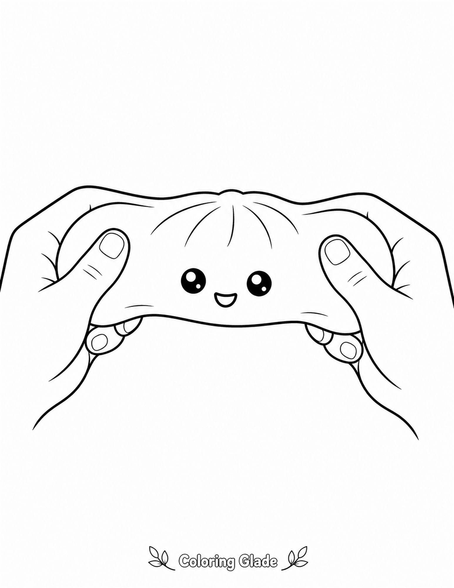 Squishy Dumpling Two-Hand Stretch coloring page