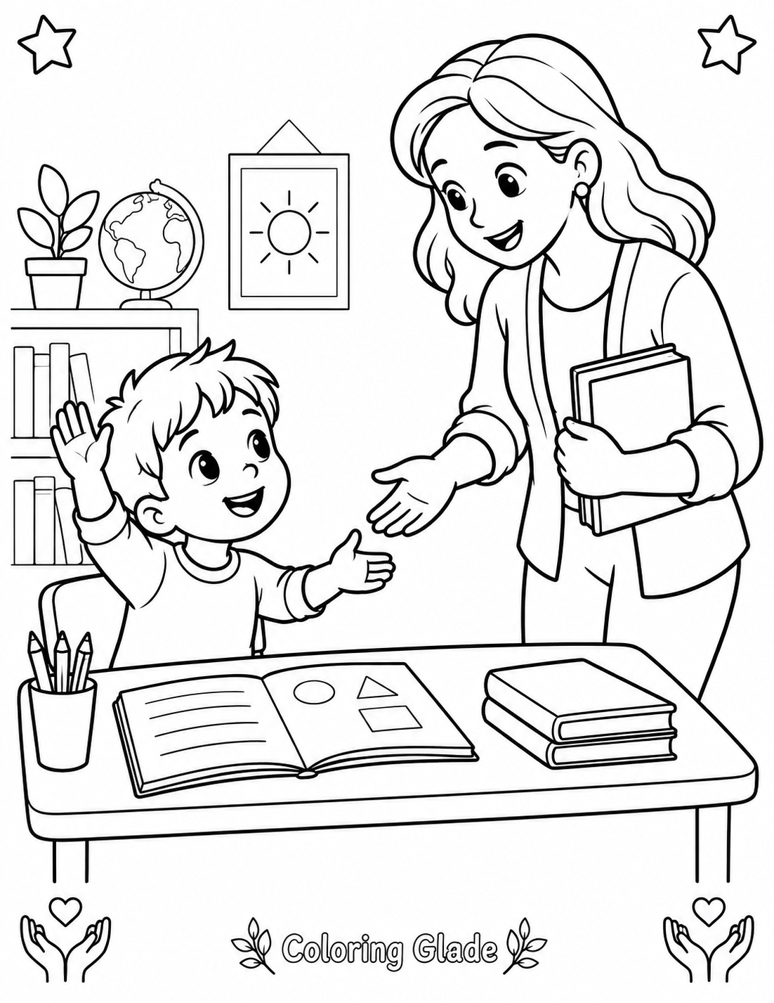 Asking for Help Coloring Page