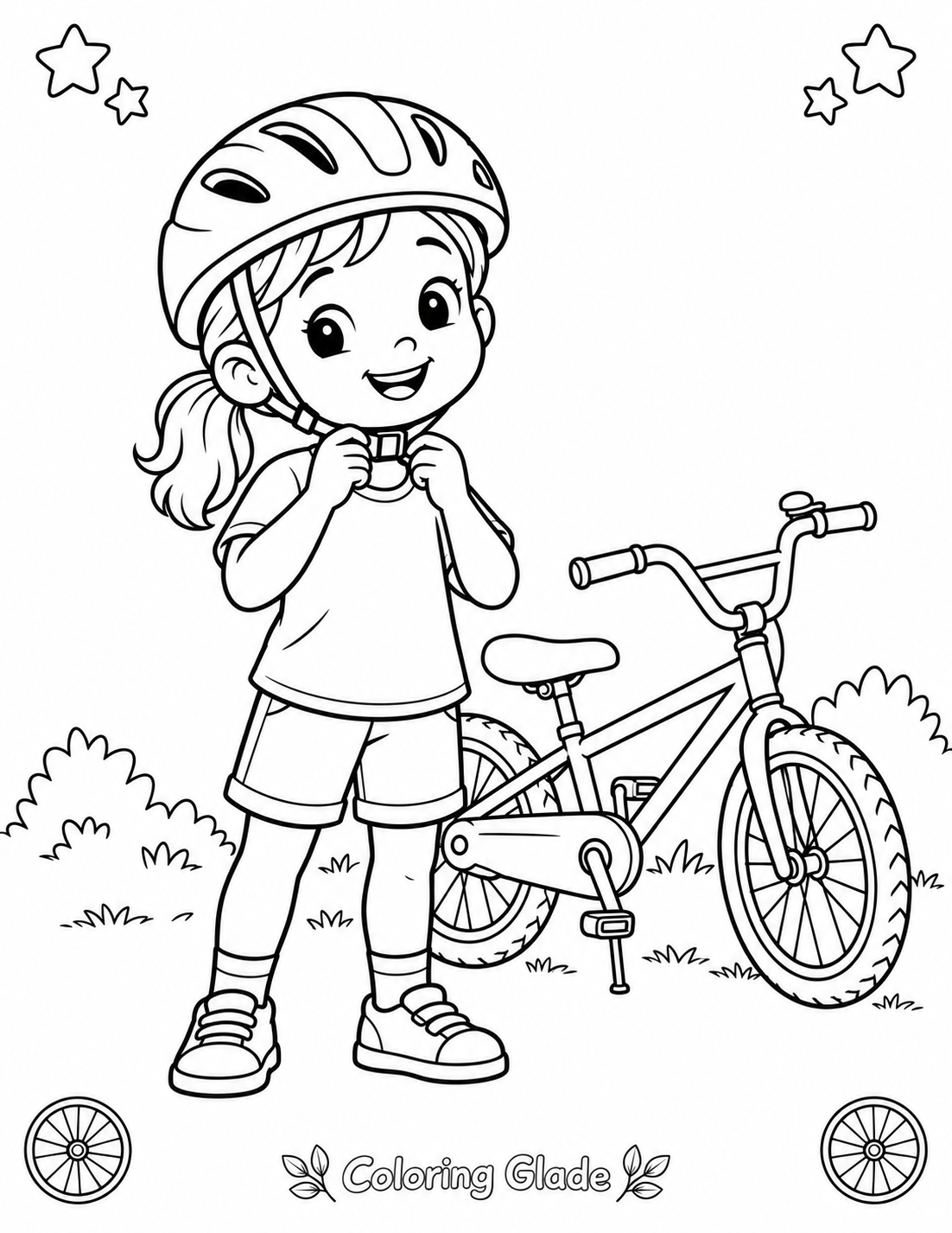 Safety habits coloring pages – Bike Helmet Coloring Page