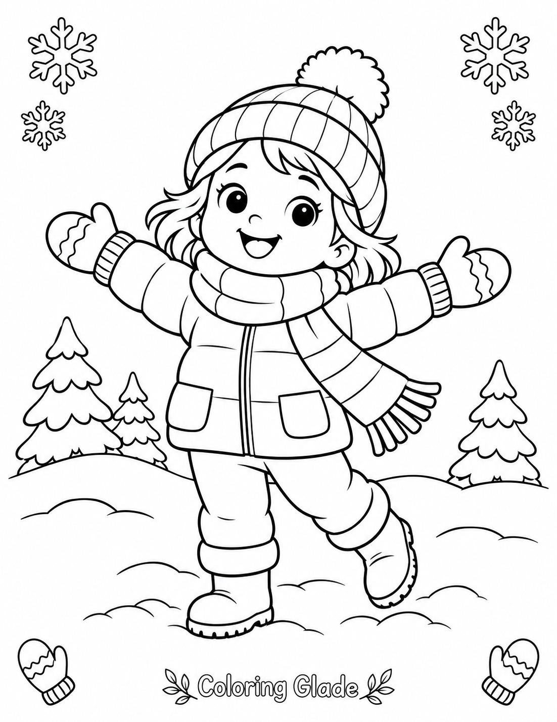 Free printable Cold Weather Dressing coloring page for kids