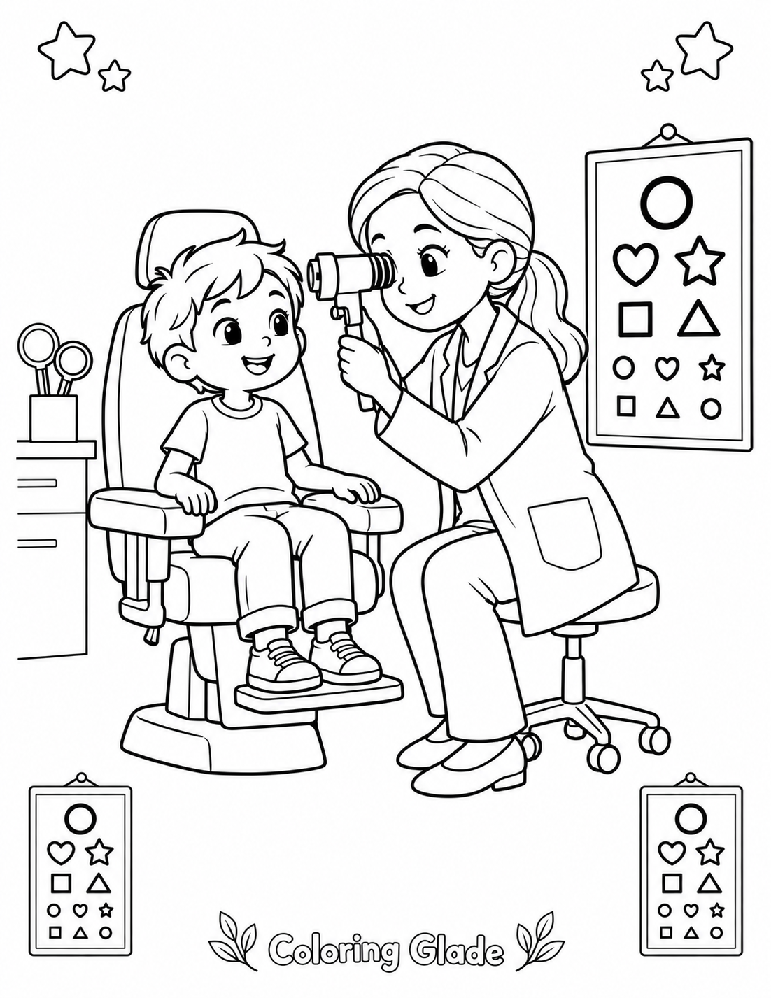 Eye Check Coloring Page