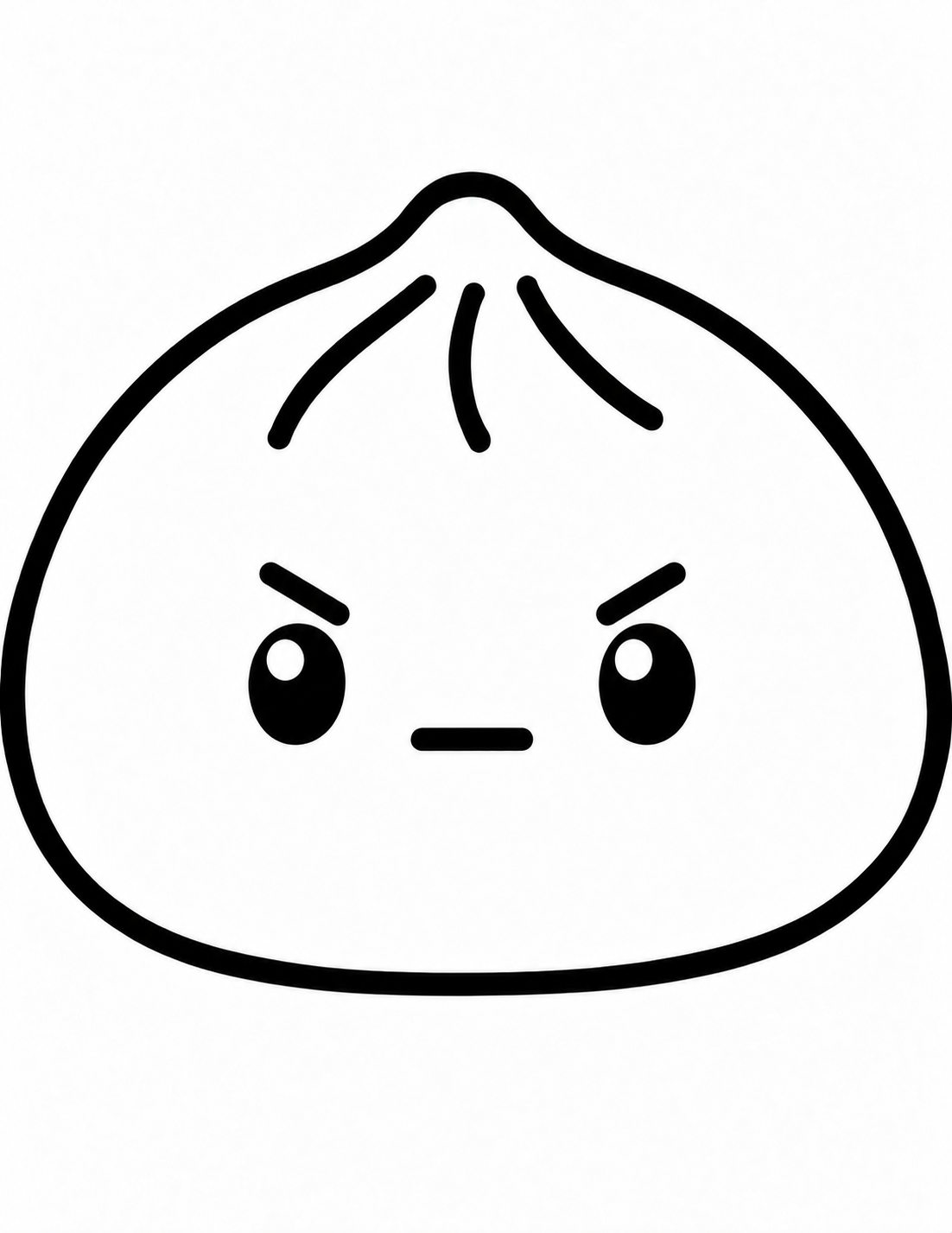 Grumpy Squishy Dumpling coloring page