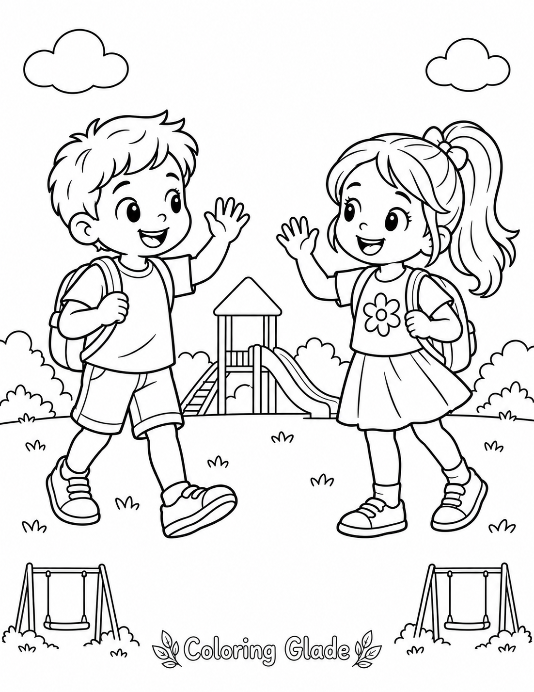 Making a New Friend Coloring Page