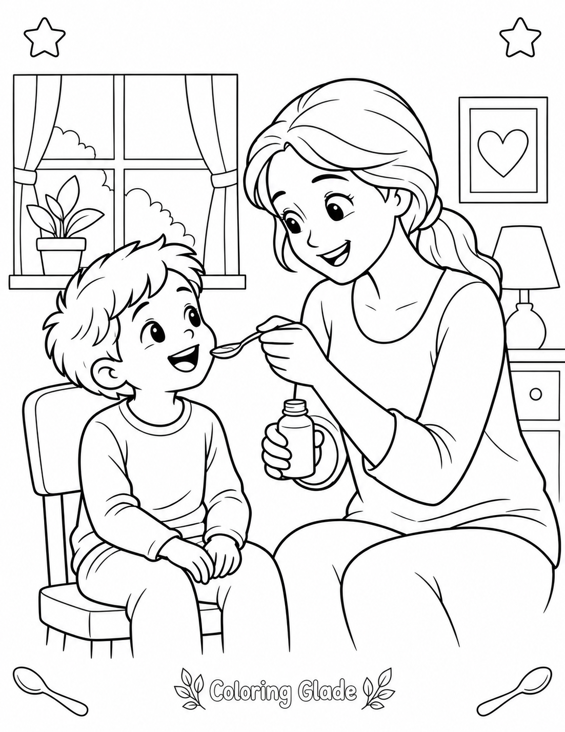 Medicine Safety Coloring Page