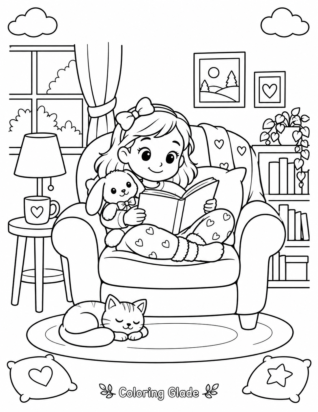 Quiet Rest Time Coloring Page