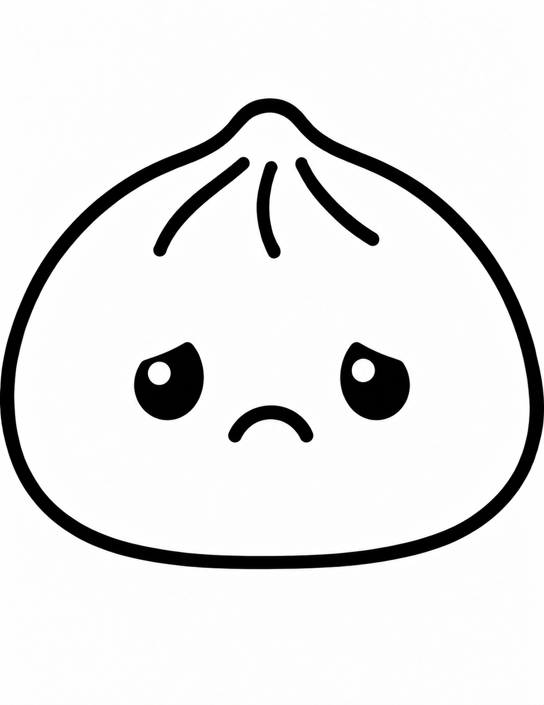 Sad Squishy Dumpling coloring page