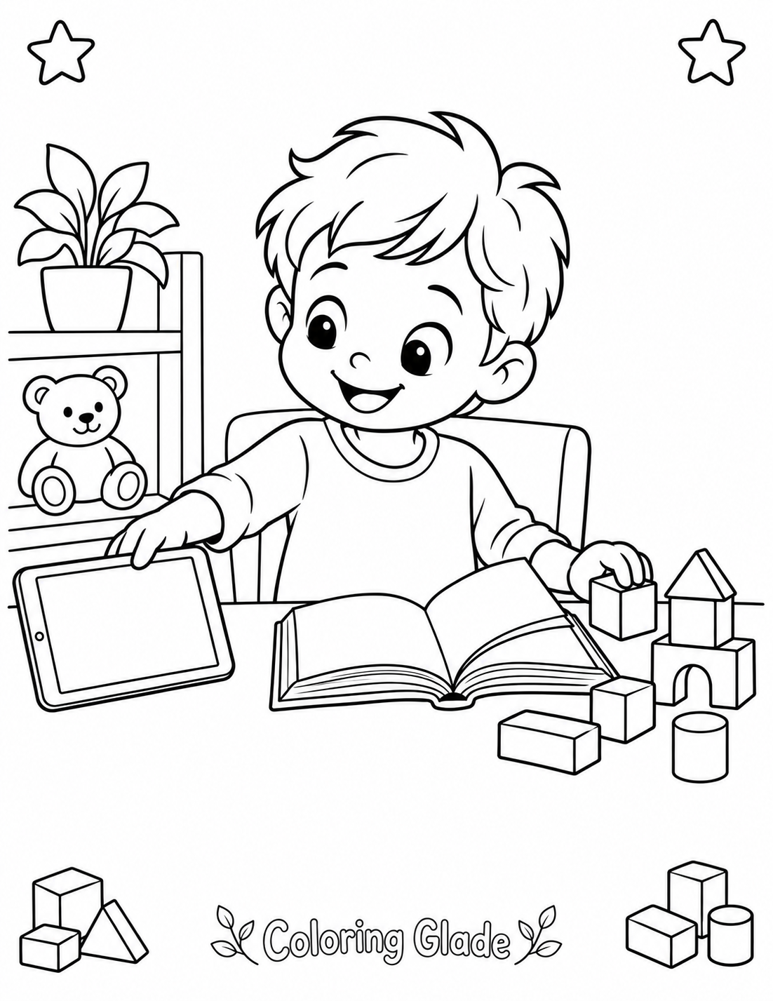 Screen Time Break Coloring Page