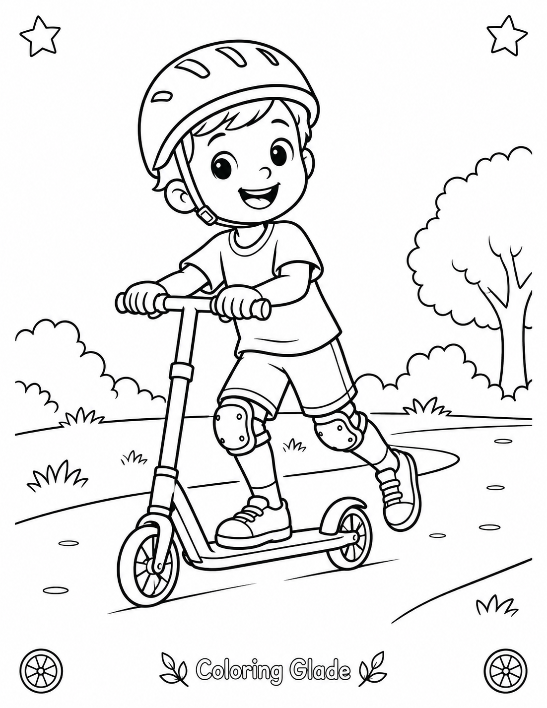 Free printable Skate Helmet coloring page for kids