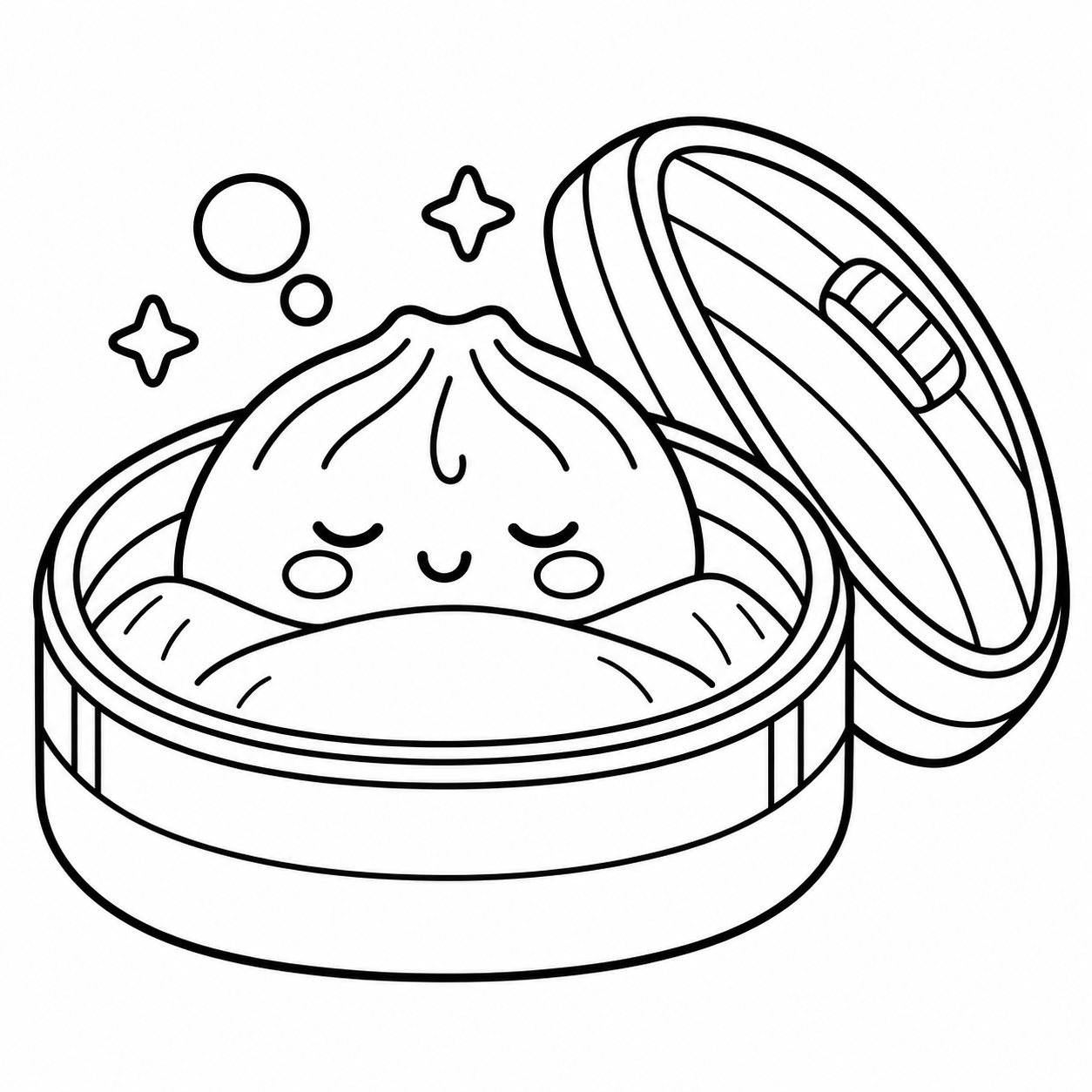 Squishy Dumpling Bubble Bath coloring page