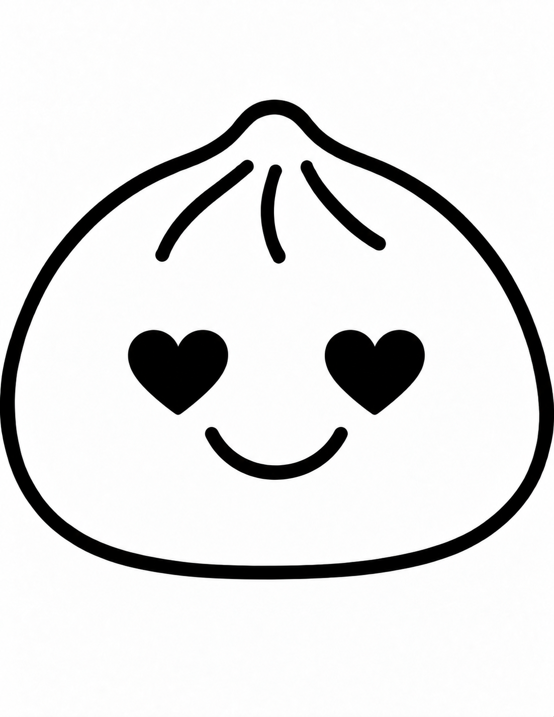 Squishy Dumpling in Love coloring page