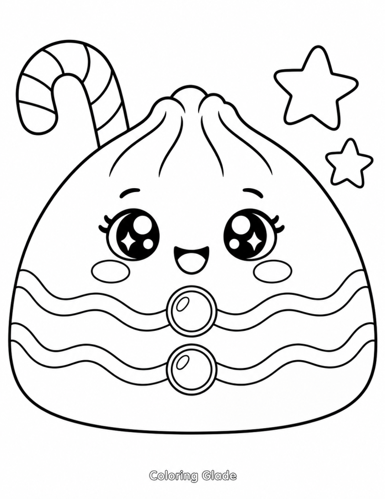 Free Printable Squishy Gingerbread Coloring Page