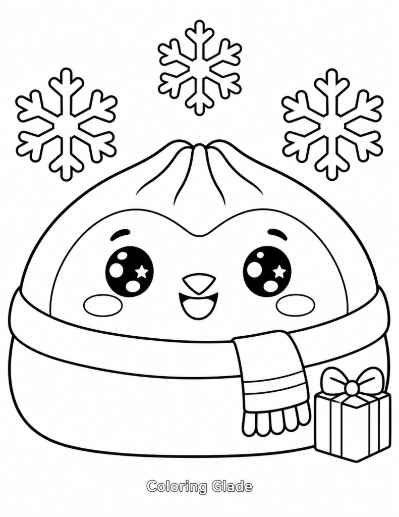 Free Printable Squishy Penguin Coloring Page