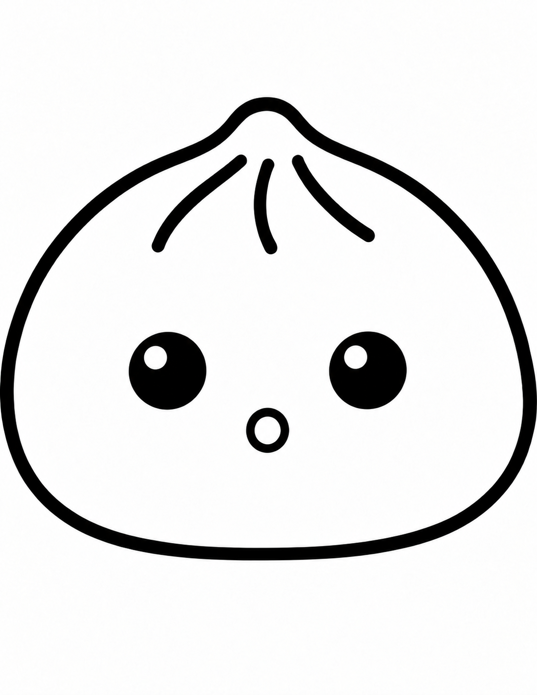 Surprised Squishy Dumpling coloring page