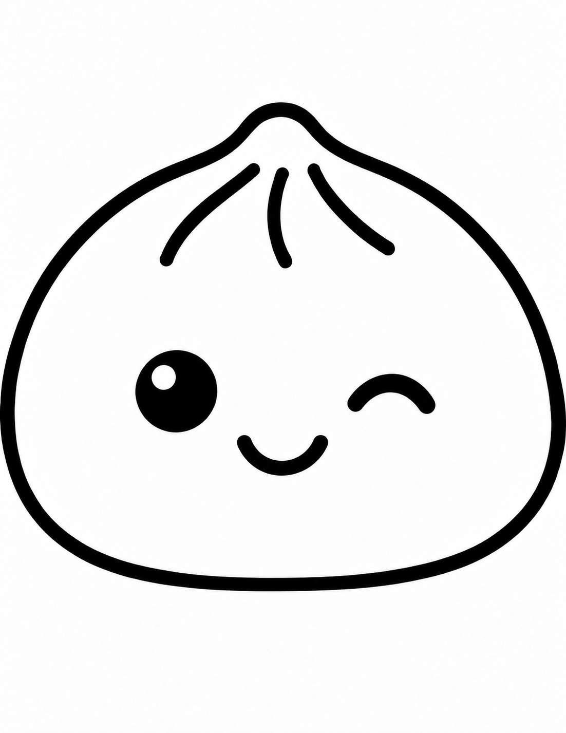 Winking Squishy Dumpling coloring page