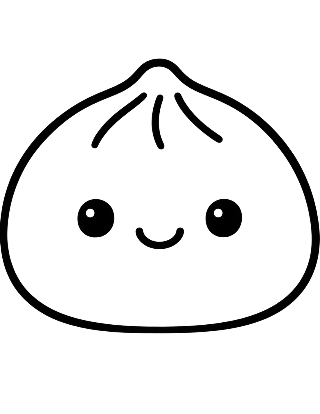 Happy Squishy Dumpling coloring page